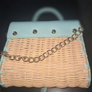 Olivia Miller mini straw crossbody handbag